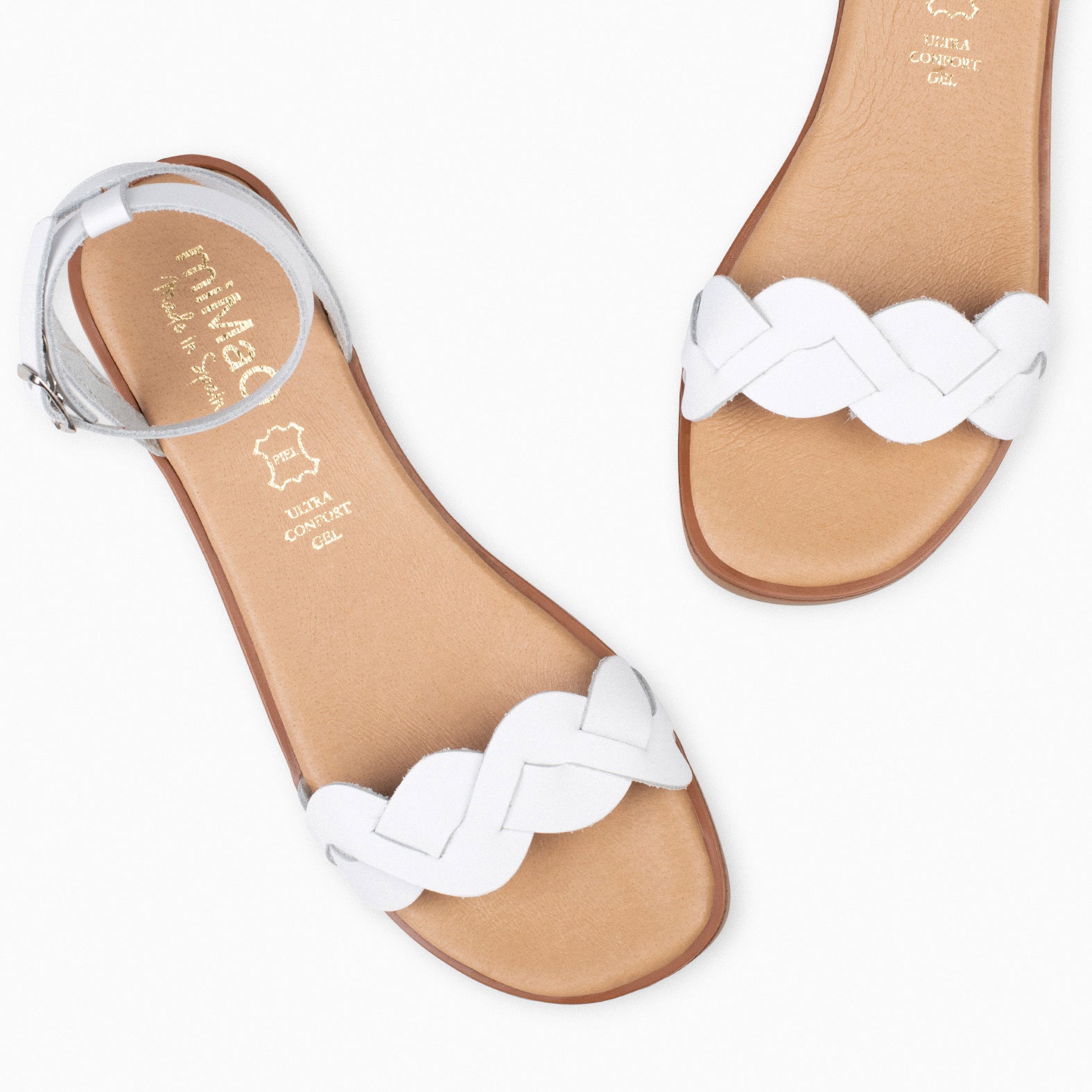 Zapatos Sandalias Blancas Mujer Planas ARECA Sandalias Planas